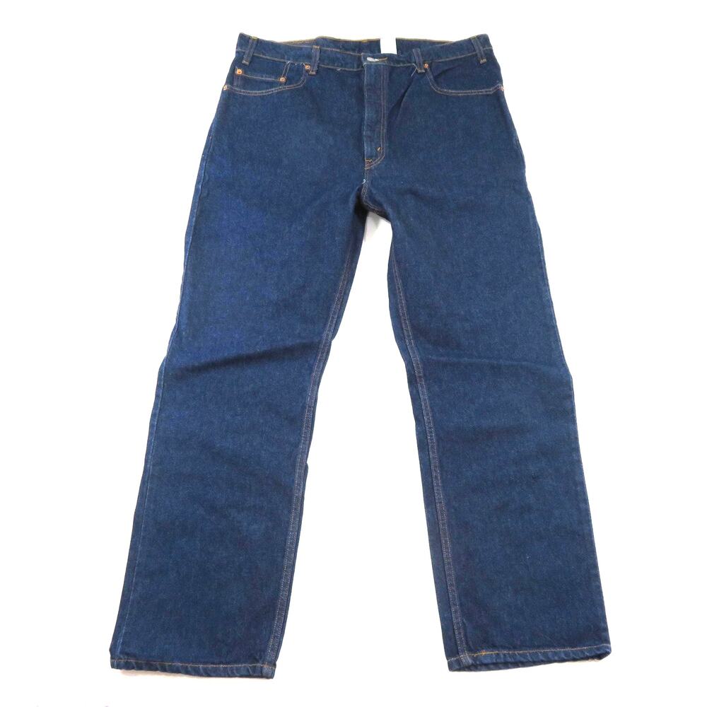 Levis 505 Denim Jeans Dark Blue Zip Fly Made in USA Sz 40x30 Meas 38x32 1990s